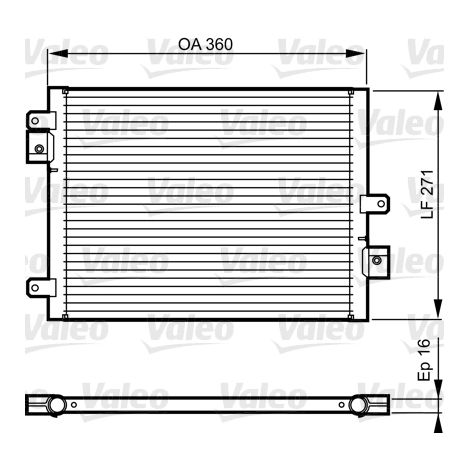 Condenseur, climatisation Valeo 814167 PORSCHE 99657311102 99657311103