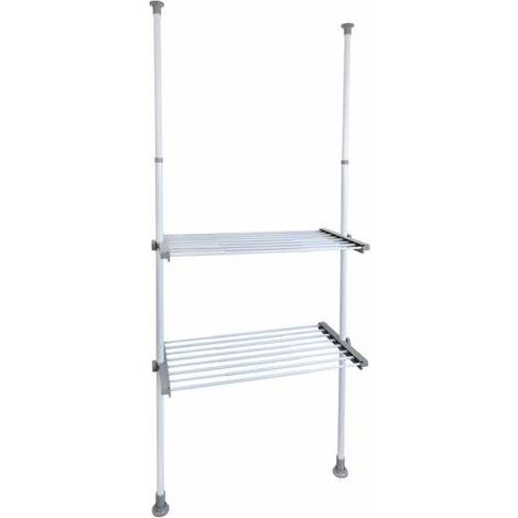 WENKO Sistema armadio telescopico Herkules Twin - Sistema regolabile di organizzazione, Acciaio, 73-120 x 165-300 x 42.5 cm, Bianco (1/5)