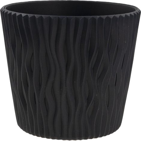 Couvercle décoratif ajouré pour pot de fleurs DSR220-S433, 22,5 cm, anthracite sable, avec insert de 5 L (1/5)
