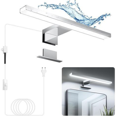 Lampe Miroir Salle de Bain 30CM Blanc Neutre 4000K LED 5W 230V 500LM Étanche IP44 Luminaire Salle de Bain Lampe de Miroir En Alliage d'Aluminium (1/5)