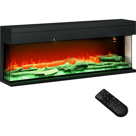 1800W 15-40℃ Adjustable Flame Glass Panel Convector Heater, 127cm (1/5)
