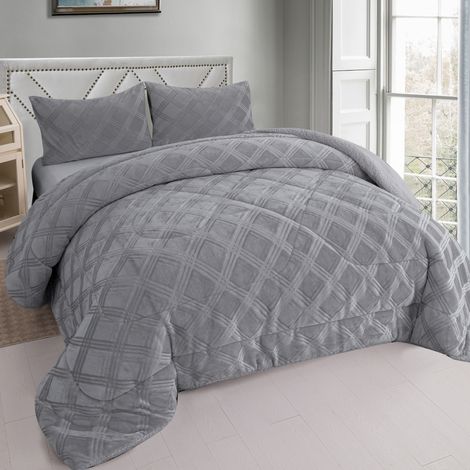 Edredón Invierno Borreguillo Nórdico de Microfibra - 180x240cm con 1 Funda Almohada - 240x260cm con 2 fundas Almohadas- Edredón Extra Suave, Cálido, Gruesa (1/5)