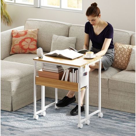 Schreibtisch klappbar mit Rollen 63 cm Holz Natur OKMYHOME (1/5)