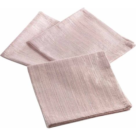 Lot de 3 Serviettes de Table "Elegancia" 40x40cm Rose (1/3)
