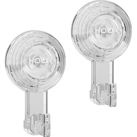 Ganci a ventosa riutilizzabili e multiuso con elevata capacità di carico di 5 kg, perfetti per ghirlande, ganci per porte e finestre, bagno e altro ancora - 2 pezzi