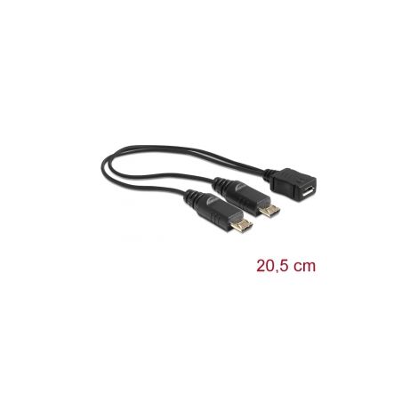 Cable USB micro B hembra  2 x USB micro-B macho 20.5 cm