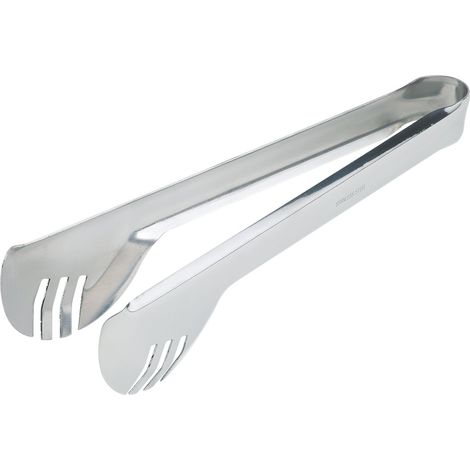 Pince à salade fendue des deux côtés, acier inoxydable poli miroir, 24 x 5 cm