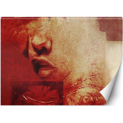 Fototapete Rot Frauen Lippen Aquarell 100x70 cm
