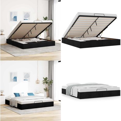 vidaXL Ottoman-Bett ohne Matratze Schwarz 180x200 cm Stoff (1/5)