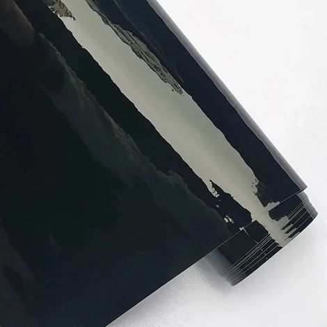 (Vinyle brillant - 20 x 152 cm) Film vinyle effet fibre de carbone noir mat pour voiture, ordinateur, portable, téléphone et moto (1/4)