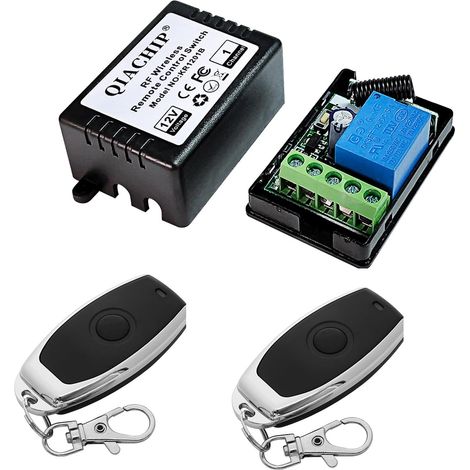 Interrupteur sans fil DC 12 V avec télécommande 433 mHz 1 Canal,Commutateur porte de garage, module relais rf récepteur avec 2 Émetteur Porte-clés Contacts sans potentiel contrôleur (1/5)