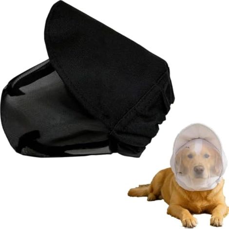 Filet de tête pour chien en maille respirante pour chiens de petite et moyenne race, protection réglable pour l'extérieur, voyage, camping, randonnée, plage, couvre-tête pour chiots pour éviter la (1/5)