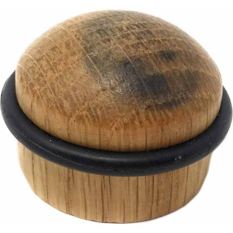 Ferma porta da pavimento cilindrico 20 grammi in legno con tampone in gomma ammortizzatore fermaporta a cilindro (1/2)