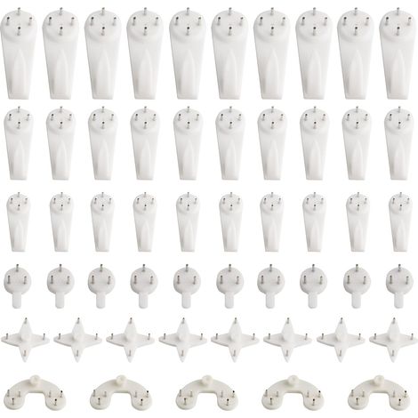 Kit de suspension sans clous, lot de 100 crochet sans trace pour murs durs, cadres photos sur plaques de plâtre (1/5)
