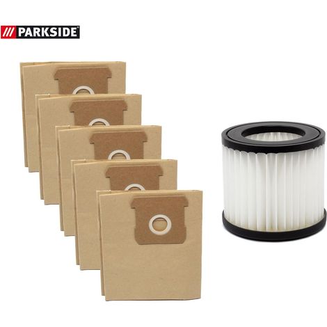 Staubsaugerbeutel + Faltenfilter Set, passend für Parkside Nass-/Trockensauger PNTS 20-Li A1 - LIDL IAN 310656