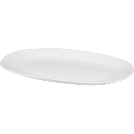 Servierplatte 23 x 16,5 cm, weiß, gerade, oval