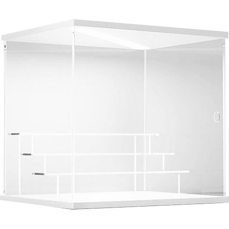 Présentoir de rangement,boîte anti-poussière pour poupée faite main, boîte en acrylique blanc mat avec,Escalier à quatre volées (1/5)