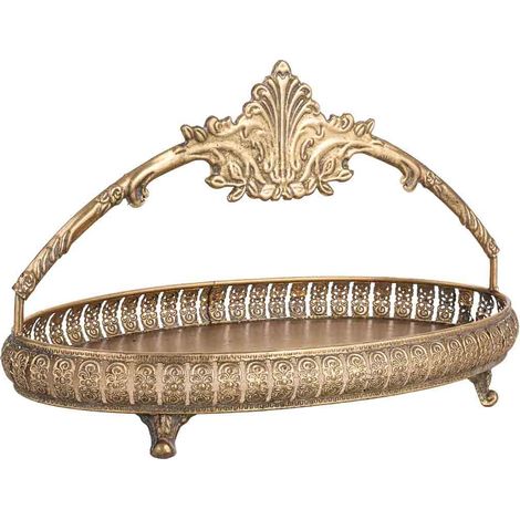 Bandeja de metal dorada 47x27x30h cm (1/5)