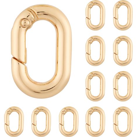 Lot de 12 mousquetons ovales à ressort pour porte-clés, sac, randonnée. (1/5)