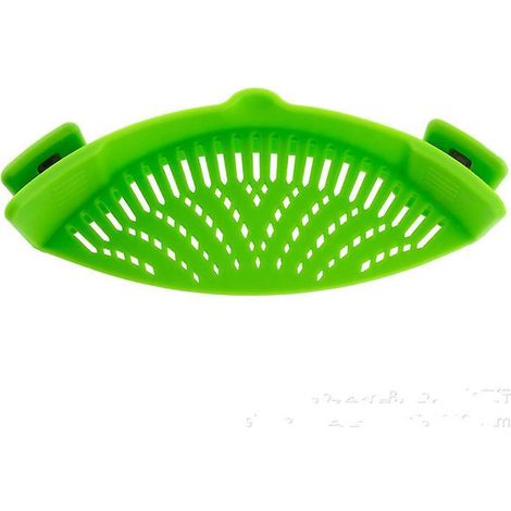 passoire Pression En Silicone Ct Pot - Vert, Passoire Mains Libres Clipser Rsistante La Chaleur Pour Ptes, Pots Et Plats De Ptes Aux Lgumes (1/5)