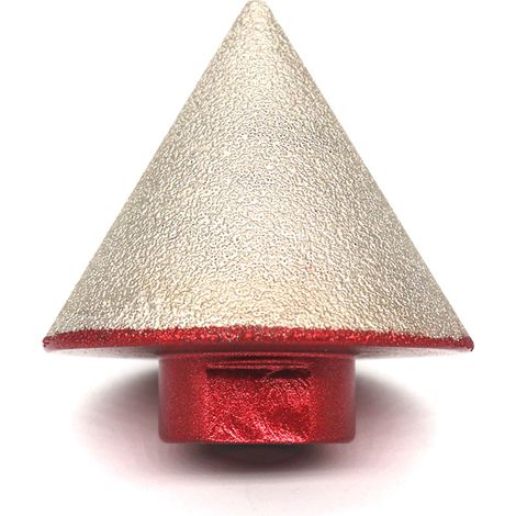 Diamant-Fasenfräser Nr. 80 mit Vakuumgelötet und abgerundeter Fase zum Vergrößern, Polieren und Anfasen von Löchern in Fliesen, Keramik und Glas. 5/8-11- oder M14-Gewinde optional.