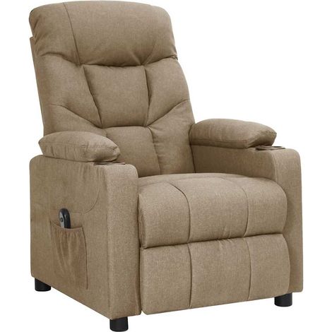 vidaXL Sillón reclinable eléctrico tela gris taupé (1/2)