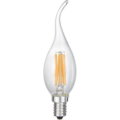 Lot de 2 ampoules LED effet flamme 2 W équivalent 60 W, blanc chaud 2700 K, 600 lumens, ampoules à filament pour lustres, non dimmables, verre dépoli (1/5)
