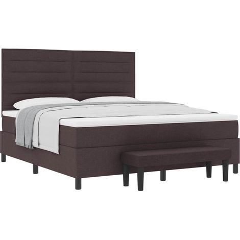 Maison Exclusive - Boxspringbett mit Kopfteil Dunkelbraun 180 x 2 (1/5)