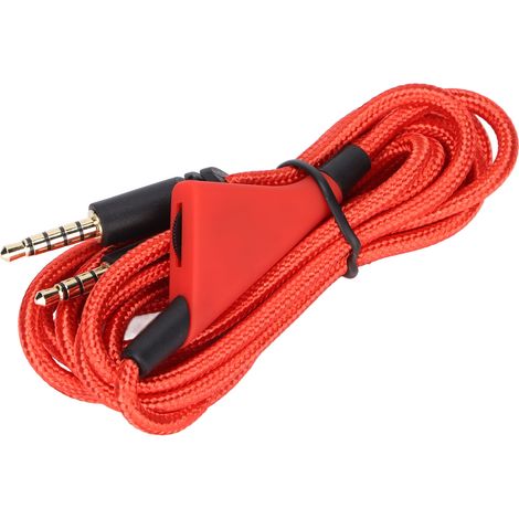 Ersatz-Audiokabel mit integrierter Lautstärkeregelung und ohne integrierte Stummschaltschnur für Astro A10 A40TR Gaming-Headset (rote Lautstärkeregelung) (1/5)