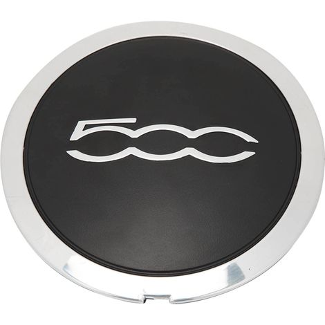 Eosnow Cache-moyeu central de roue, avec garniture chromée 68078419AC, résistant à la chaleur, pour FIAT 500, inscription « cercle blanc ». (1/5)