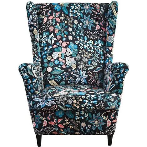 Housse extensible 2 pièces pour fauteuil à oreilles, antidérapante, parfum délicat (1/5)