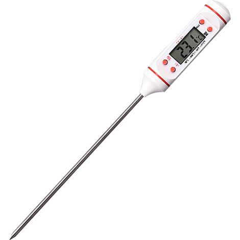Thermomètre alimentaire TP 101, thermomètre à sonde pour gril de cuisine, thermomètre électronique pour lait et eau, thermomètre alimentaire blanc (1/5)
