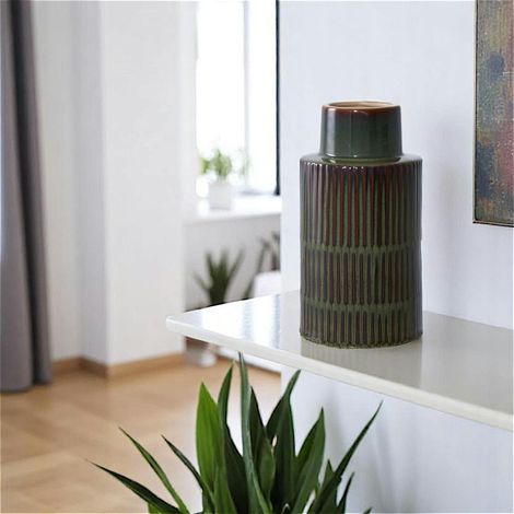 Vase vintage marron et vert (1/4)