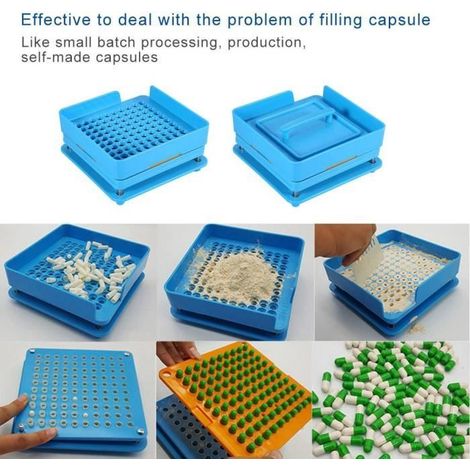 100 Trous Manuel Capsules Machine de Remplissage Porte-capsule Machine pour la taille de gélules vides Taille 00 (1/4)