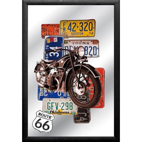Miroir rectangulaire sérigraphié route 66