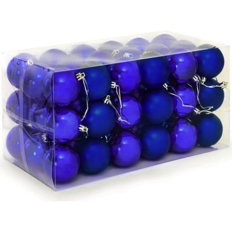 54 Boules de Noël Bleues pour décorer votre sapin de Noël (1/4)
