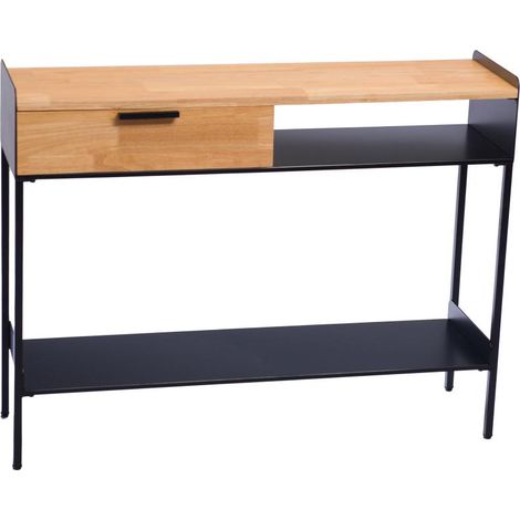 Amadeus - Console simple en bois et métal L77 cm Nature (1/3)