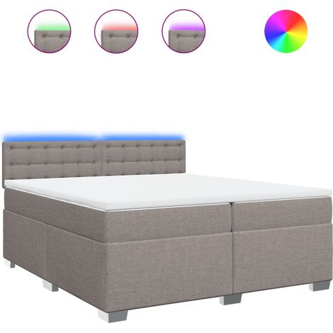 Maison Exclusive - Giroletto a Molle con Materasso Tortora 200x200 cm in Tessuto (1/5)