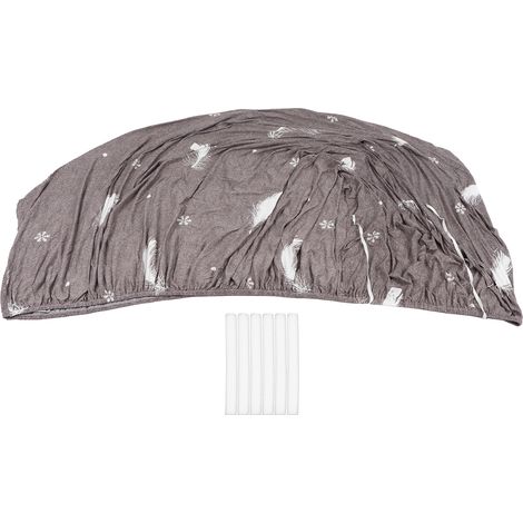 Housse de canapé élastique 1 place Polyester avec sangles de fixation motif flocons plumes lavable en machine (1/5)
