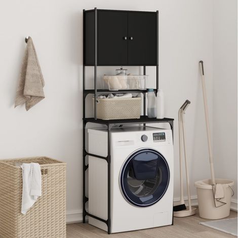Washing Machine Cabinet Black 68x48.5x194 cm vidaXL