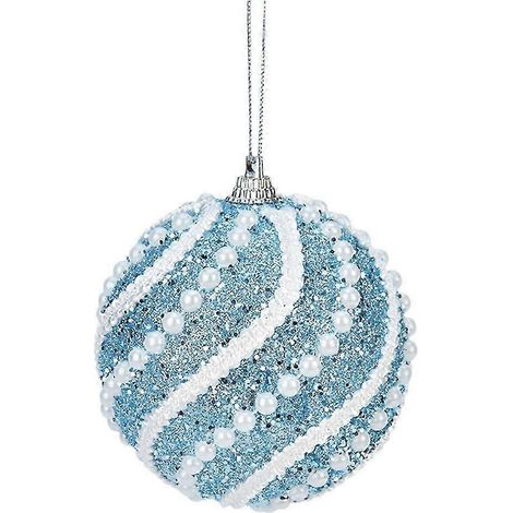 Boules de Noël, décorations pour sapin, boules poudrées, suspensions de Noël, 8 cm, petit pendentif, lot de 2, 8 x 8 x 8 cm (1/5)