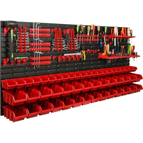 Werkstatt-Werkzeugbrett 172x78 cm + 50 Ablagen