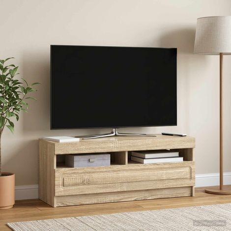 vidaXL Mueble de TV LED Roble Sonoma Madera de ingeniería (1/5)