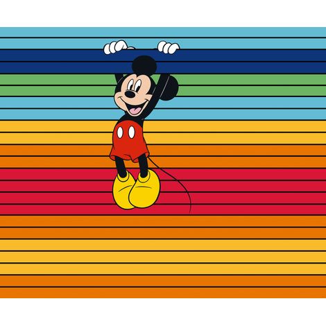 Papier peint panoramique enfant Arc-en-Ciel Magique de Mickey (1/4)