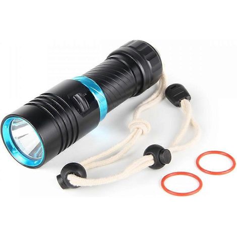 Lampe torche de plongée 5000 lm, étanche IPX8 jusqu'à 100 m de profondeur, à intensité variable, LED L2, pour la plongée sous-marine. (1/5)