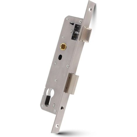 Serrure à mortaiser tubulaire en acier inoxydable 85 x 25 mm pour jardin et porte, pour ouverture à gauche ou à droite (1/5)