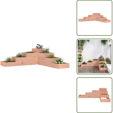 The Living Store Garten-Pflanzgefäß 4-stufig 106x104,5x36 cm Massivholz Douglasie - Holz (1/5)