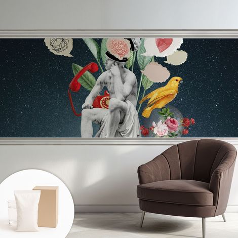 Tapete Vliestapete mit Kleber für Wohnzimmer Schlafzimmer Küche - Wanddekoration Surrealistische Kunst 250x104 cm (1/5)
