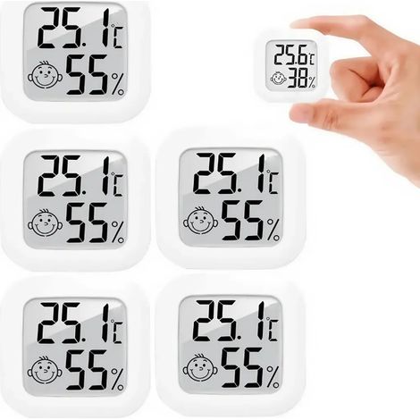 5-teiliges digitales Innenthermometer und Hygrometer mit LCD-Anzeige (1/3)