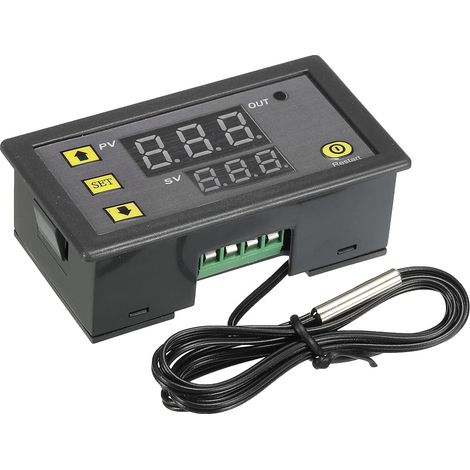 24V DC LED Digital Temperature Controller Thermostat Meter Heating Refrigeration -20 to 100°C W3230 Relay Output with NTC Temperature Sensor Waterproof (1/5)